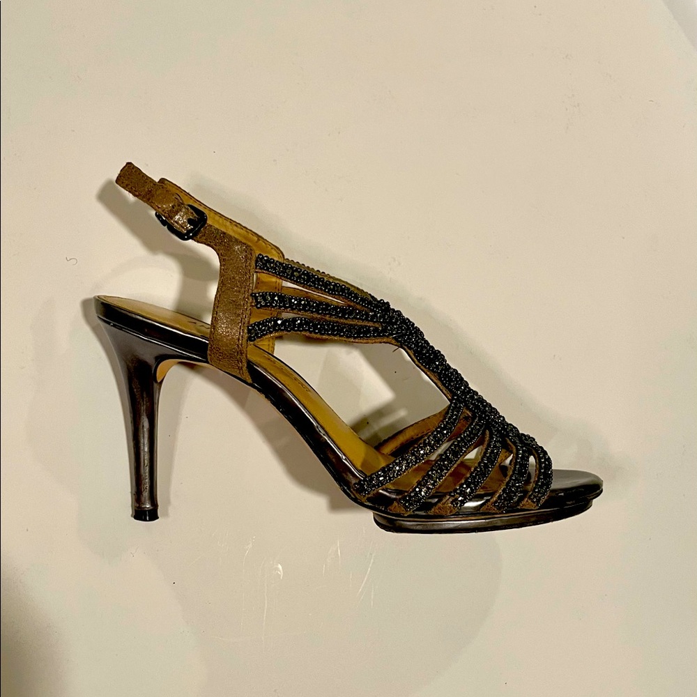 Antonio Melani Marne 3 in heel jewel sandals. Gently used